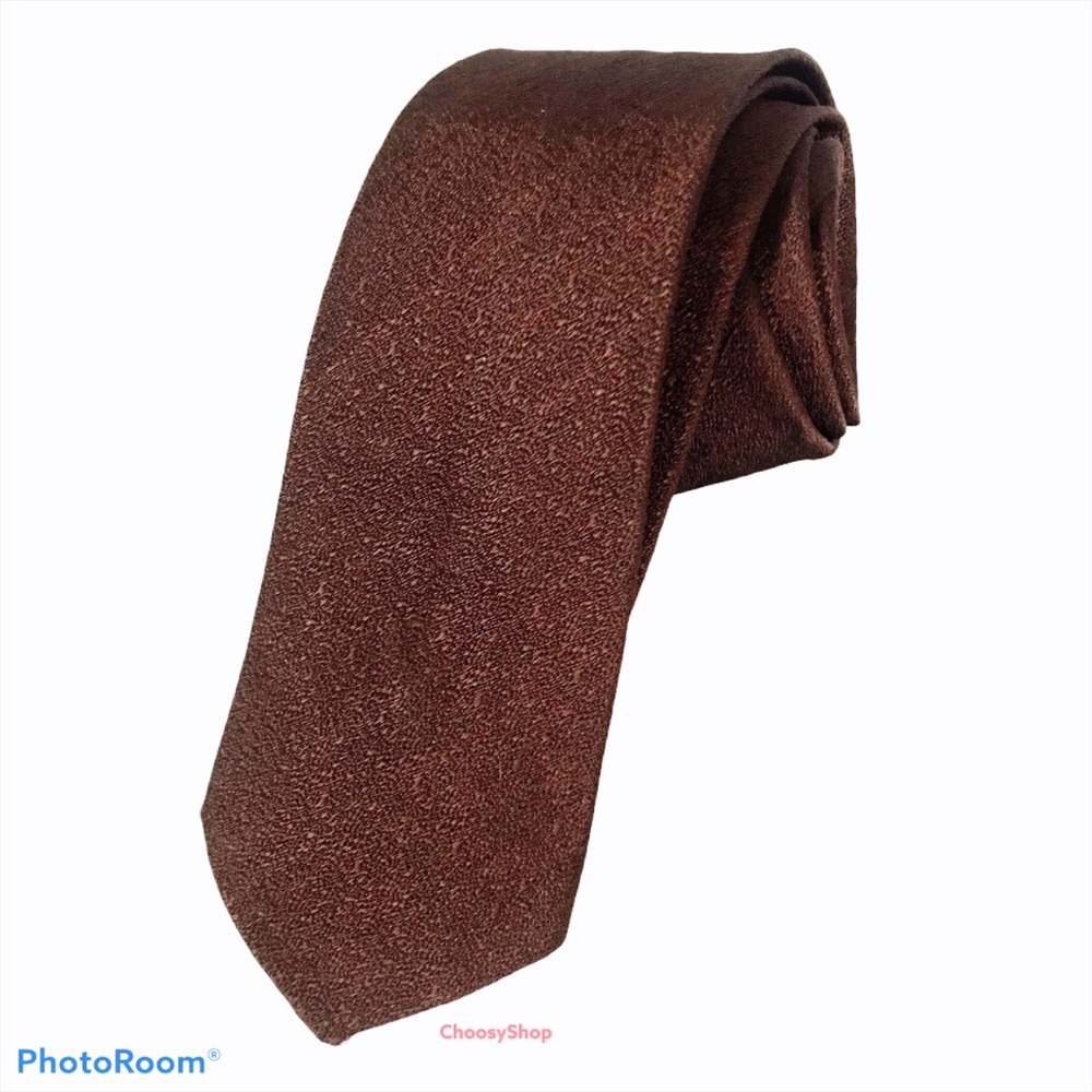 Skinny Tie Shiny Rich Brown Vintage
